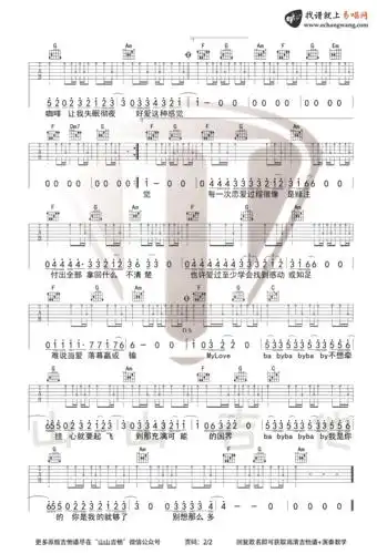 dearjohn吉他谱比莉吉他图片谱2张