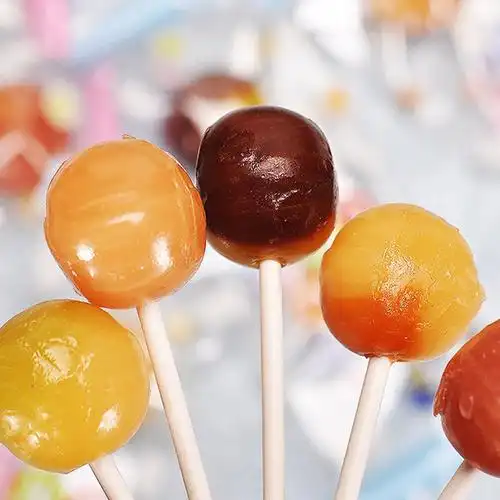 日本进口秋山制50g什锦水果味果汁棒棒糖5根装