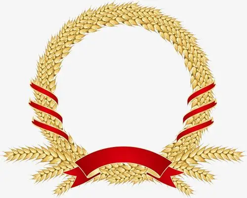 芒种小麦麦穗金色渐变边框矢量免扣元素