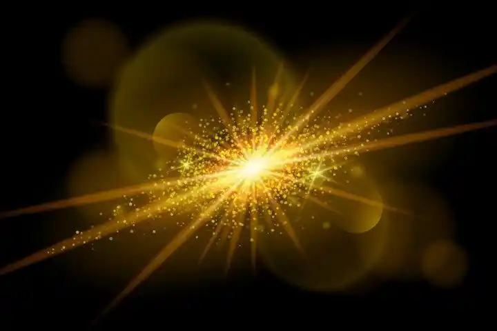 金色太阳光芒光线效果图片免抠矢量图素材