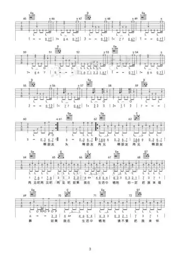 好妹妹啊朋友再见弹唱版吉他谱