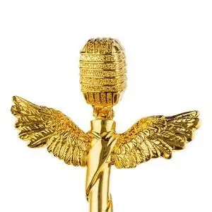 唱歌麦克风奖杯演讲金话筒主持人好声音十佳水晶比赛音乐歌手定制