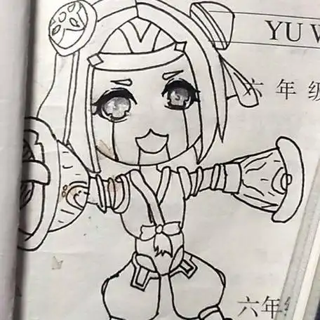 如何画电玩小子鲁班七号简笔画