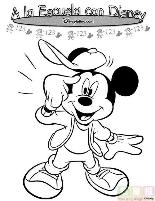 米老鼠头简笔画带颜色