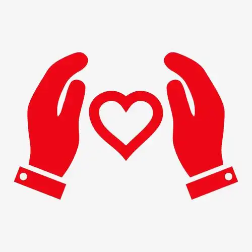 卡通双手保护着爱的psd分层