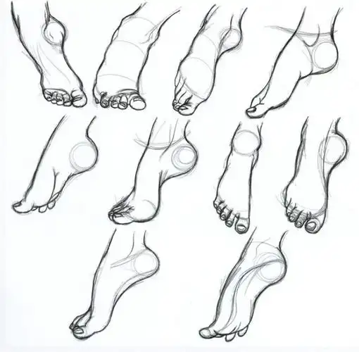画画学习_速写人物脚部解析