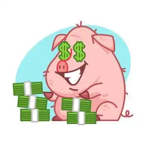 很多猪都在吃猪肉奶孤立的表情符号卡通猪哭了很多眼泪养猪养殖母猪