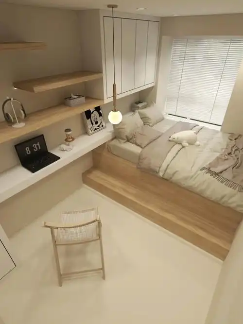 原木风极简卧室设计💕温馨舒适颜值高～