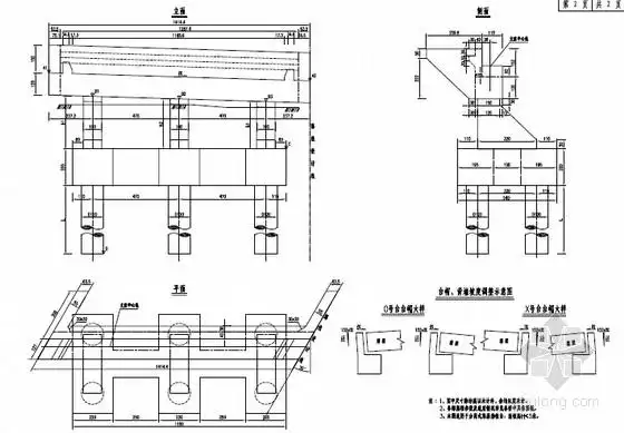 肋板桥台一般构造图