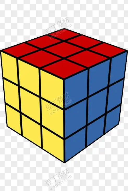 三色立体魔方-免抠元素-v.docin.com豆丁素材