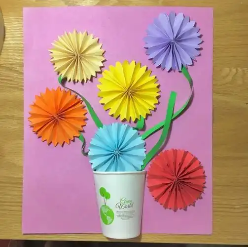 彩纸,一次性纸杯制作贴画