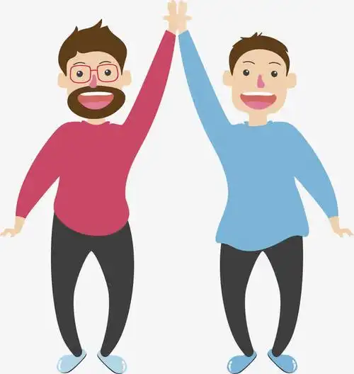 好兄弟,举手,卡通小人,好基友,同事,同学,击掌,givefive,givemefie