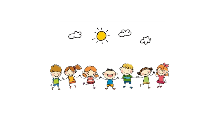 创意卡通小朋友快了玩耍设计素材