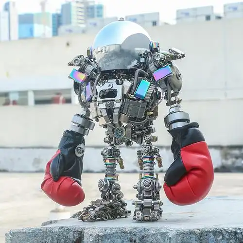 潮玩丨机械党金属硬核拳击手机甲摧毁负能量