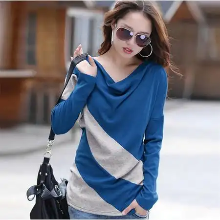 外穿宽松大码女装春季新款女士百搭春装打底衫纯棉上衣服t恤长袖ouf