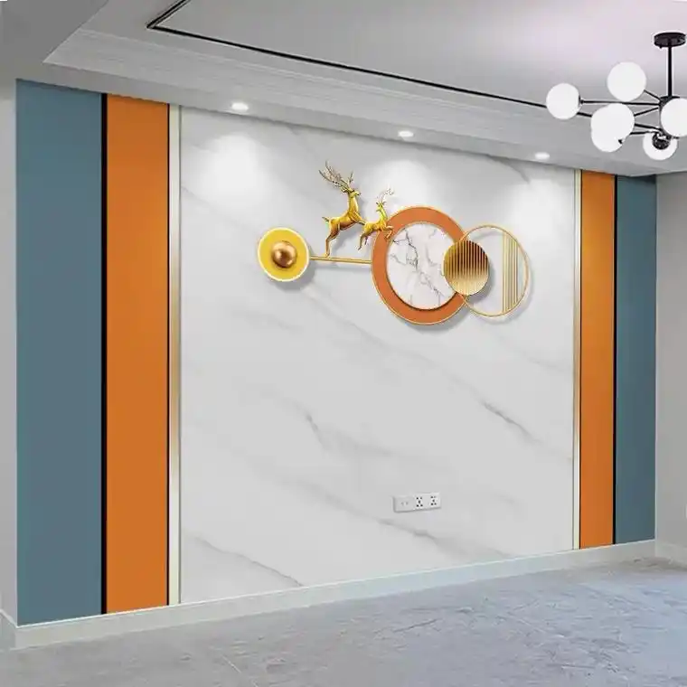 拼色大气电视背景墙壁纸墙布客厅轻奢大理石