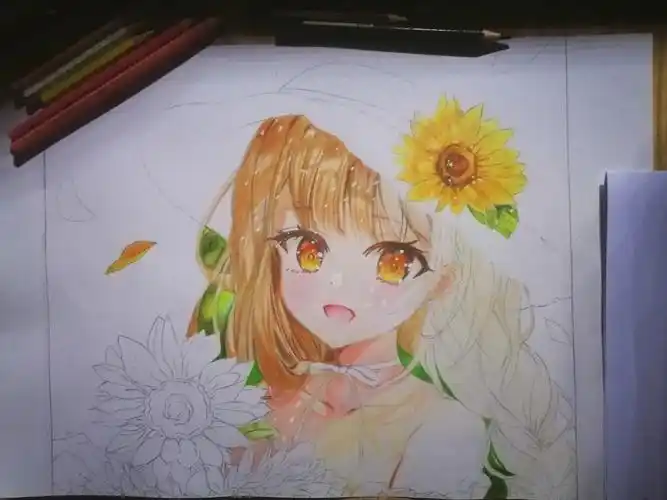 彩铅画动漫人物