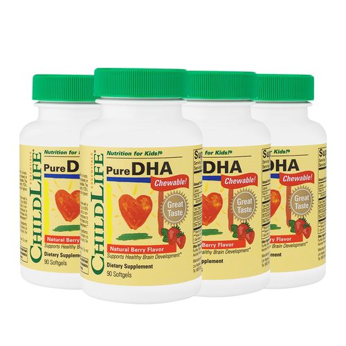 童年 dha小金珠childlife儿童宝宝鱼肝油软胶囊美国90粒*4瓶 (【直营