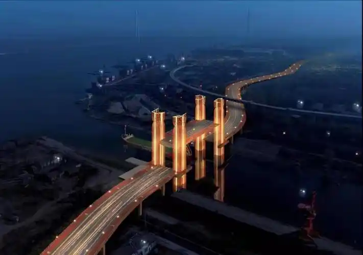 武汉右岸大道北段项目开工将建湖北首座垂直升降桥方便长江过往船舶