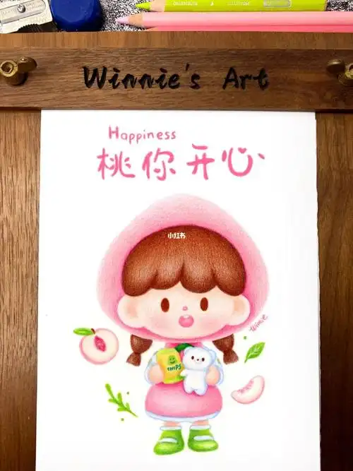 手绘彩铅盲盒卓大王福奇水果系列附线稿