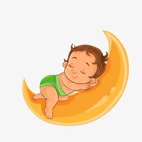 卡通创意睡梦中的小孩