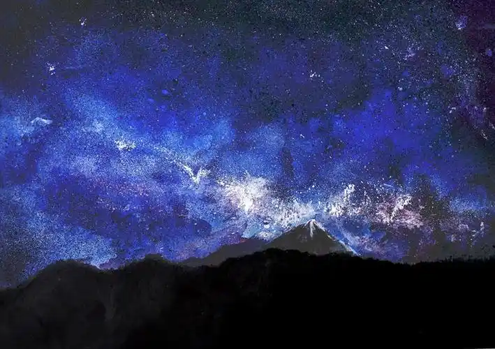繁星的夜空风景4k插画