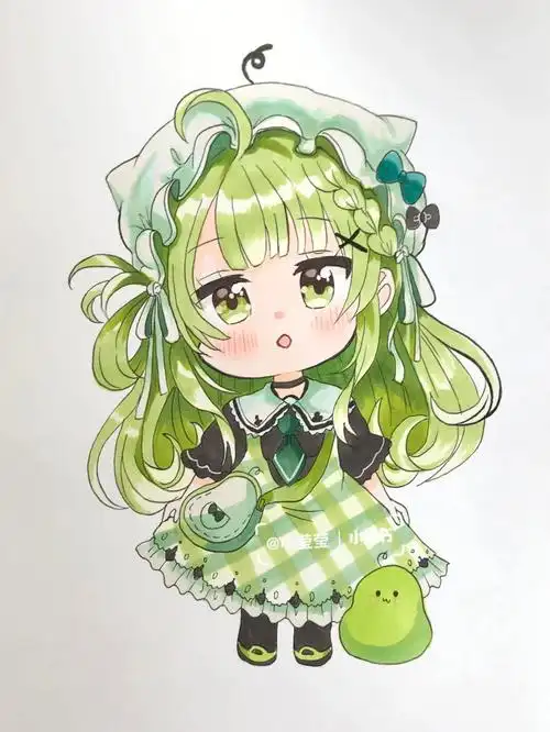 q版人物  #马克笔手绘  #动漫手绘  #马克笔儿童画  #素材分享