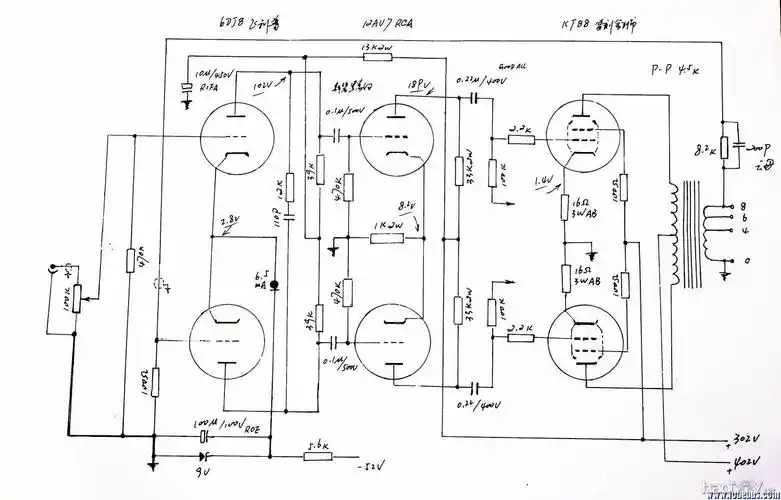 双单声道kt88电子管推挽胆机装机实验6