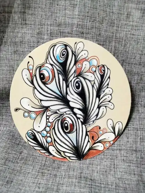 练习打卡82100禅绕画羽毛花