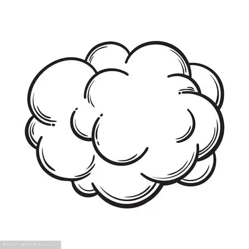 手绘雾烟云孤立漫画