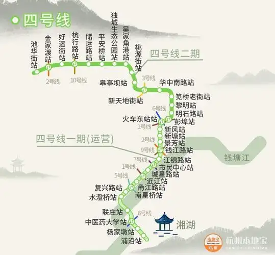 杭州地铁4号线二期线路图一览