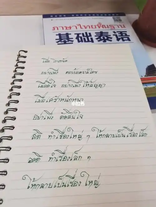 最讨厌写字的我却爱上了写泰语到现在我临摹了4-5种书写方法有印刷体