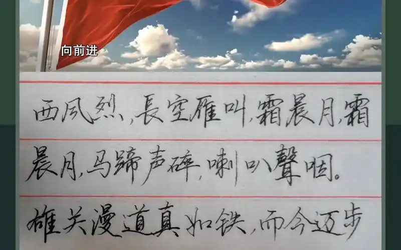 【中国军魂-硬笔行楷-忆秦娥娄山关】