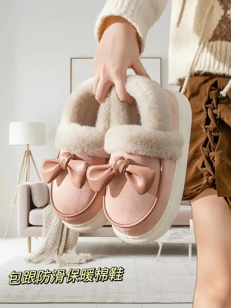 包跟棉拖鞋女冬季.#棉拖鞋防滑加厚底 我的新款棉拖鞋,保暖又 - 抖音