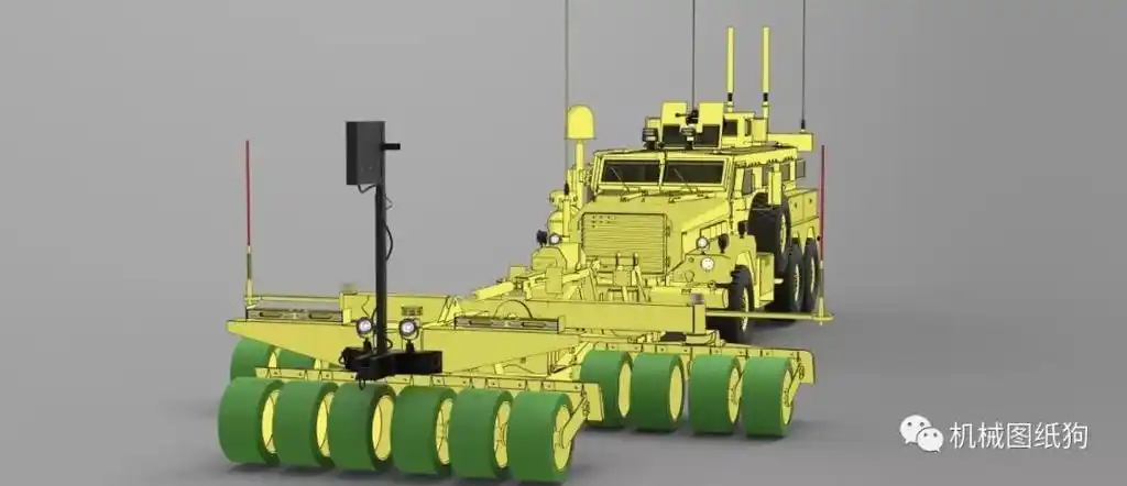 【其他车型】mrap cougar扫雷车防地雷反伏击车模型3d图纸 stp格式