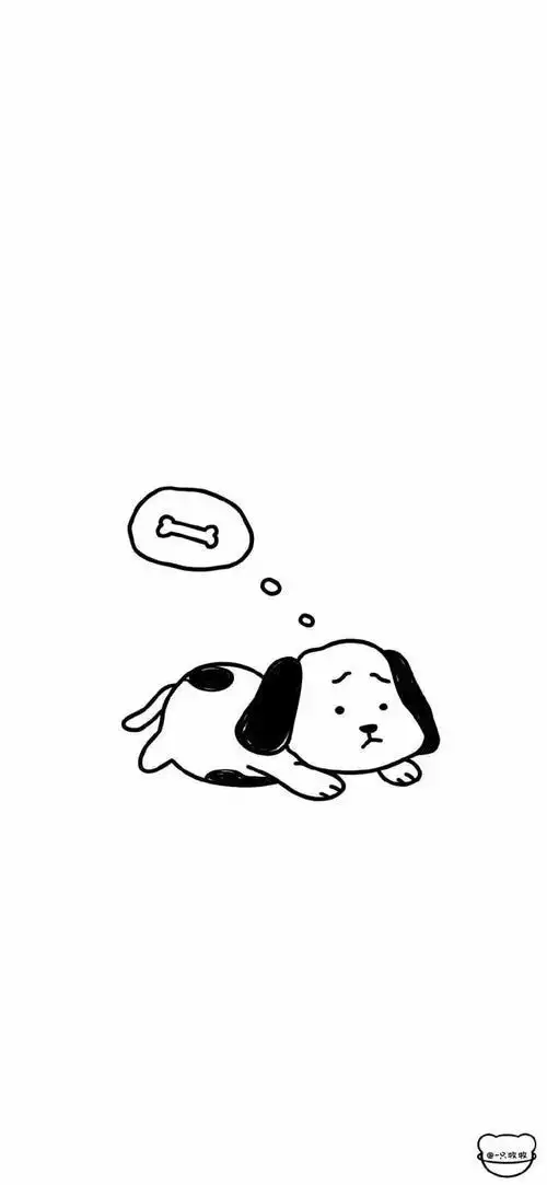 不知道你喜不喜欢这种黑白的简笔画壁纸简约又不失可爱很治愈的感觉