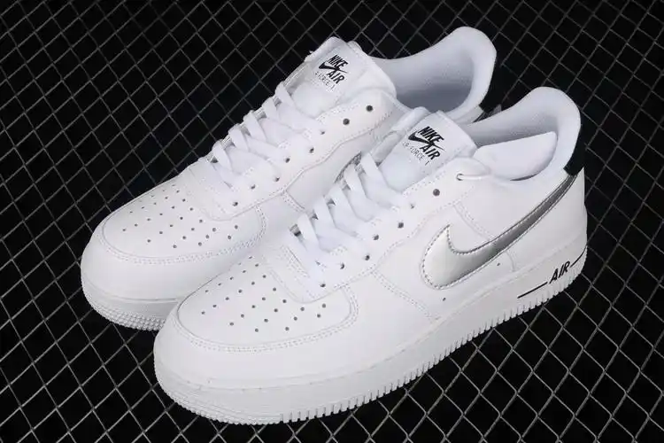 nike air force 107 空军一号海外款银钩小清新头层低帮运动休闲板鞋