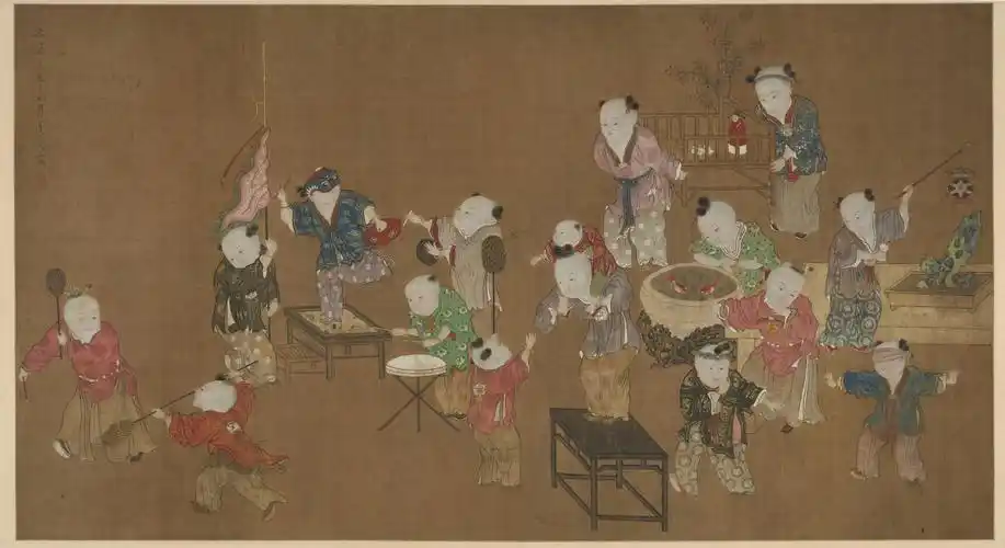 婴戏图(明. 夏葵绘)