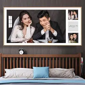 婚纱照相框挂墙放大铝合金大尺寸制作卧室结婚照相片组合套装定制