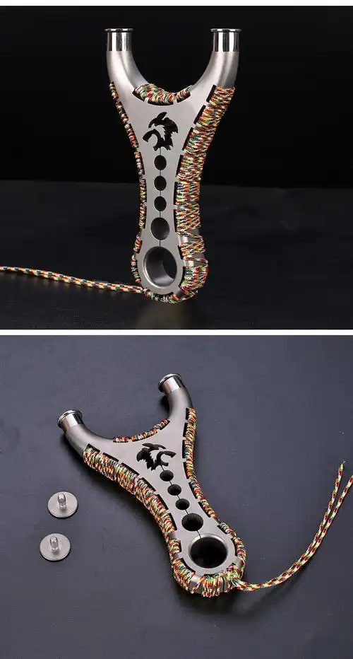 钛合金弹弓飞虎叉可拆卸花瓶撑头怒狼tc21狼头弹弓高精度扁皮筋弓