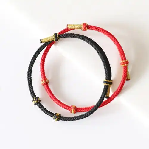 手工编织半成品八股手绳diy黄金吊坠可穿转运珠平安扣男女手链绳