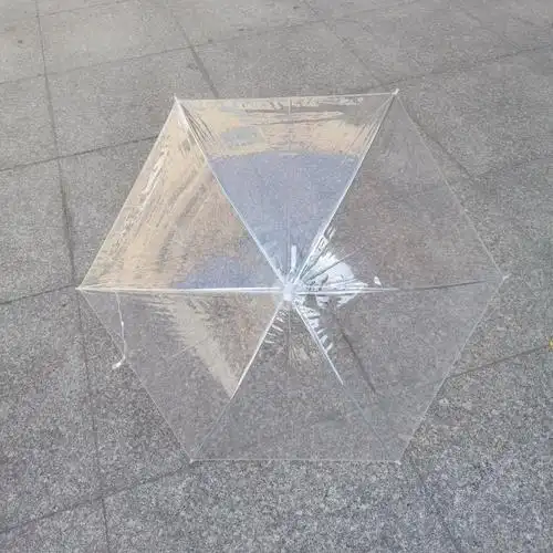 厂家直供日本原单尾货6骨透明长柄雨伞手开儿童手绘透明雨伞定制