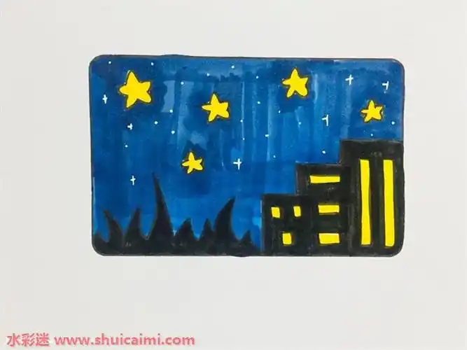 夜空怎么画夜空简笔画简单好看带颜色