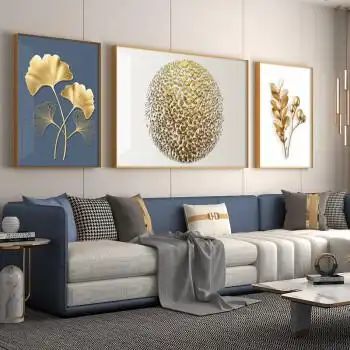 纪恒暄客厅装饰画沙发背景墙壁画高档轻奢大气三联画现代家庭挂画北欧