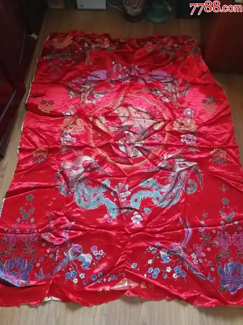 老织锦缎被面一个