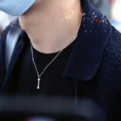 王一博戴了小骨头项链##王一博出国了