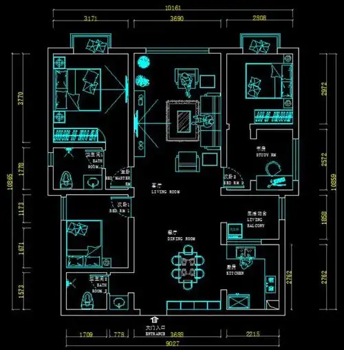 户型解析水岸青城124平米现代风格