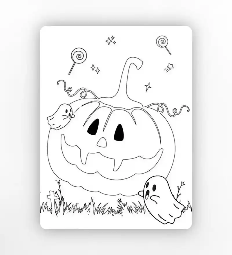 万圣节涂色画素材可打印