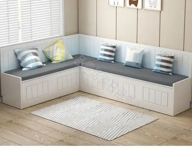 简约实木卡座家用餐桌椅组合小户型餐厅储物卡座l型卡座沙发定制