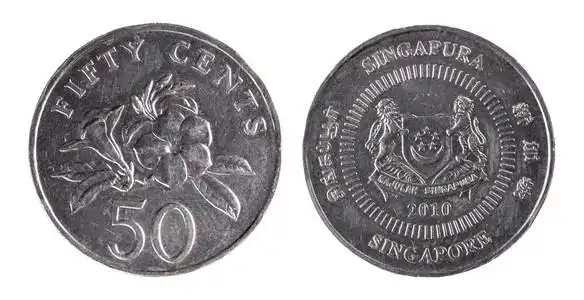 新加坡硬币 50 美分照片